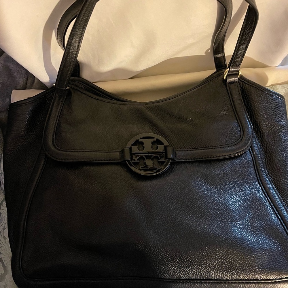 Tory Burch Shoulder Black Bag Pebbled Leather - Picture 3 of 9